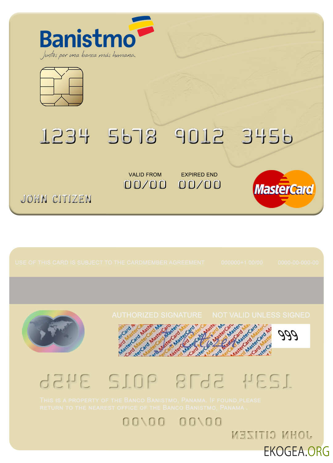 Carte Mastercard Panama Banco Banistmo